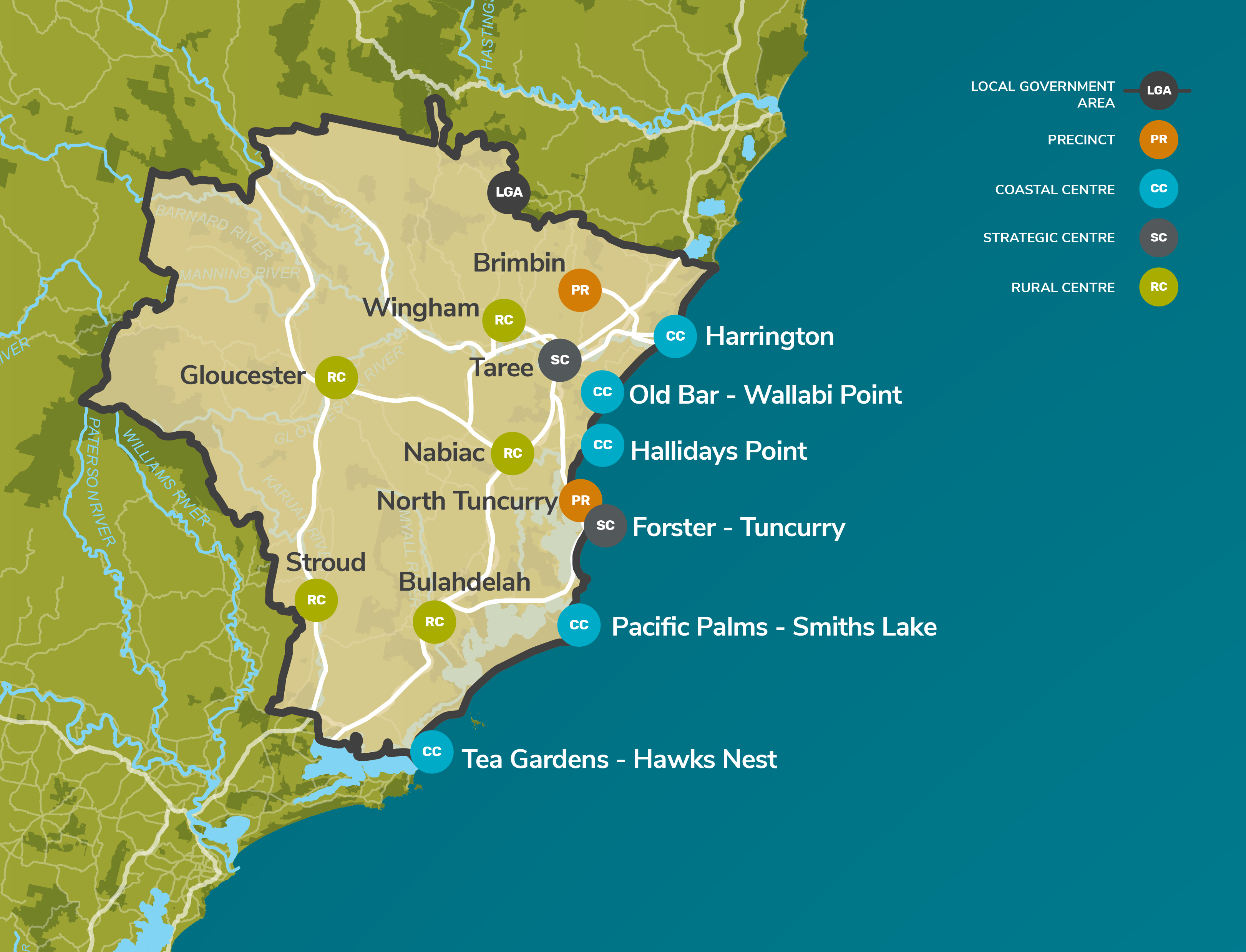 Map of the MidCoast Region