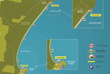 Kylies Beach to Crowdy Head north 4WD beach access map