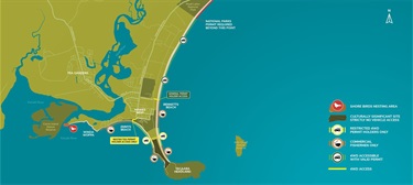 Jimmys Beach and Bennetts Beach map